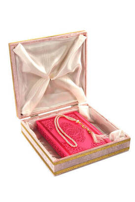 Special Velvet Boxed Quran and Pearl Rosary Set for Mother's Day - 3