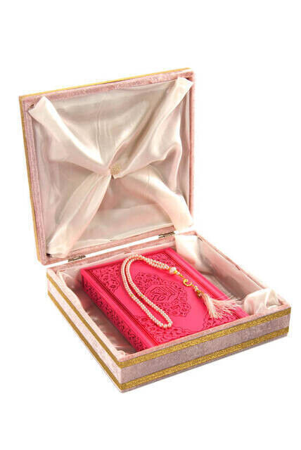 Special Velvet Boxed Quran and Pearl Rosary Set for Mother's Day - 3