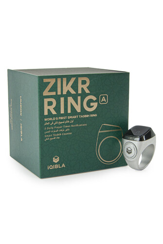 Stainless Steel Adhan Reciting Digital Ring Tasbih Zikirmatik - Silver - 20MM - 8