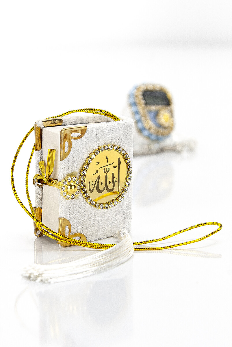 Stone Dhikrmatic- Mini Quran - Gift Set with Crystal Stone Rosary - Cream Color - 4