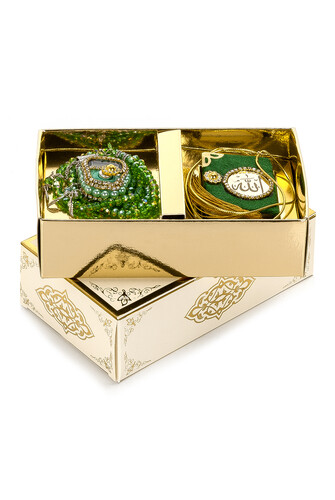 Stone Dhikrmatic - Mini Quran - Gift Set with Crystal Stone Rosary - Green Color - 2