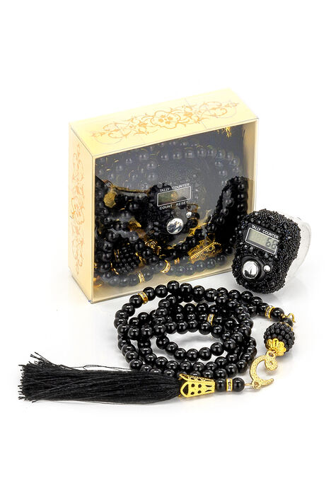 Stone Zikirmatik - Pearl Rosary Gift Set - Black Color - 1