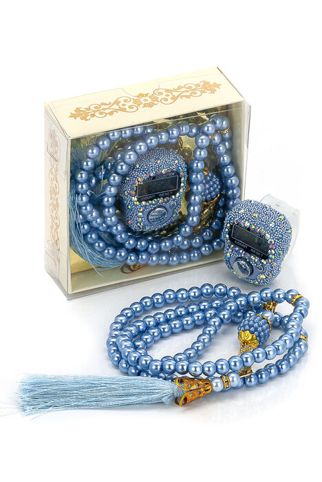 Stone Zikirmatik - Pearl Rosary Gift Set - Blue Color - 1