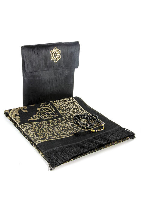 Taffeta Prayer Rug - Slub Pouch - Black Color - 1