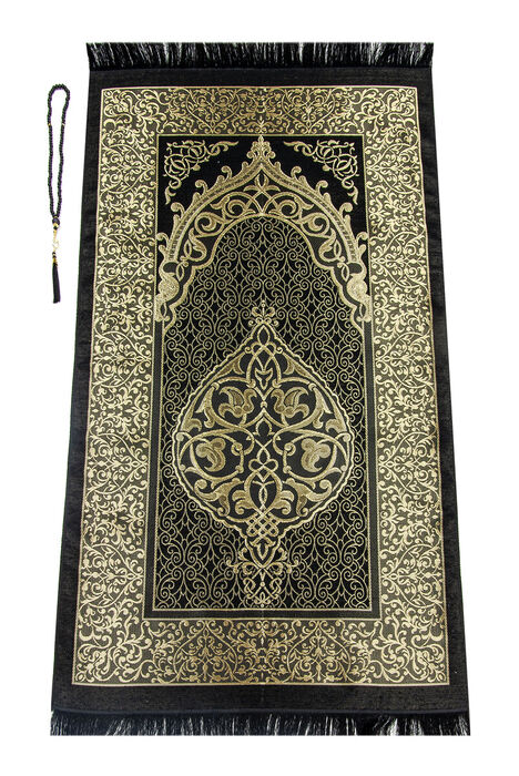 Taffeta Prayer Rug - Slub Pouch - Black Color - 2