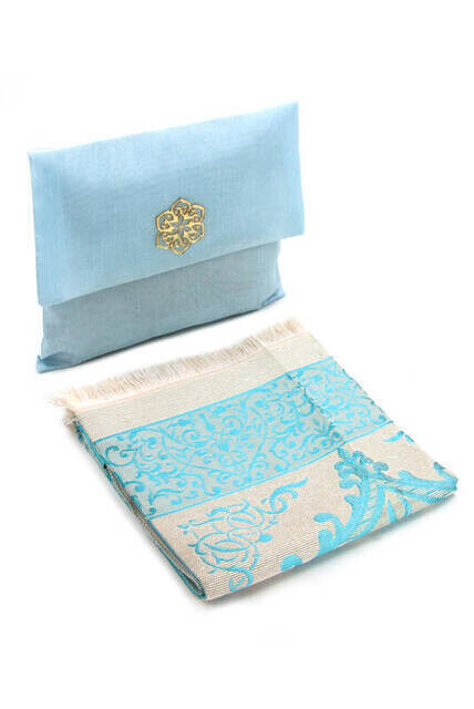 Taffeta Prayer Rug - Slub Pouch - Blue Color - 1