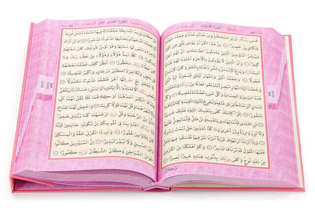 The Holy Quran - Plain Arabic - Medium Size - With Voice - Pink - With Computer Line - 3