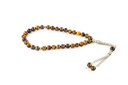 Tiger Eye Ceyt Stone 33 Piece Rosary - 1