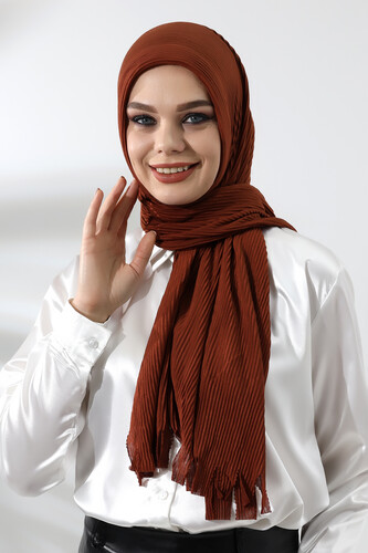 Tile Hijab Ready Made Practical Corded Cotton Shawl - 1