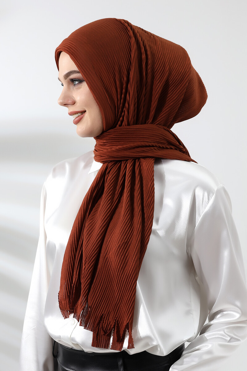 Tile Hijab Ready Made Practical Corded Cotton Shawl - 3