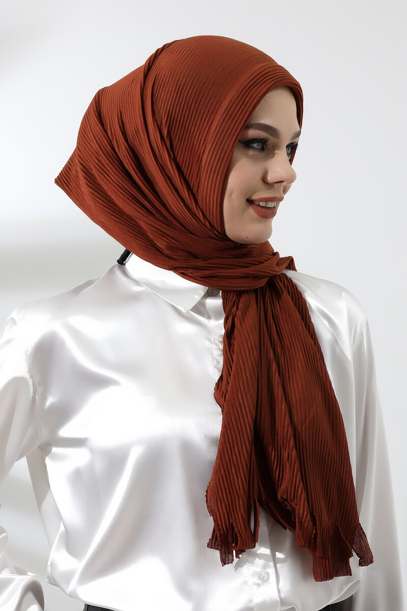 Tile Hijab Ready Made Practical Corded Cotton Shawl - 5