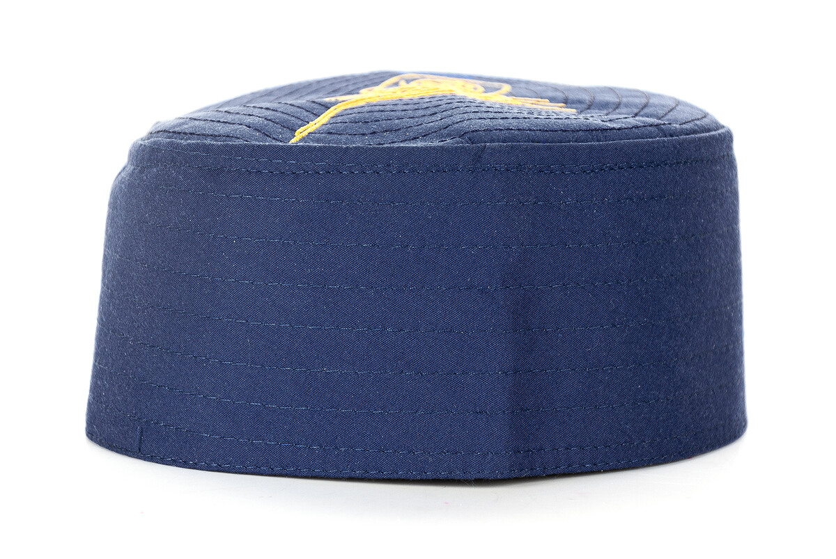 Tughra Patterned Mold Fabric Cap Navy Blue - 4