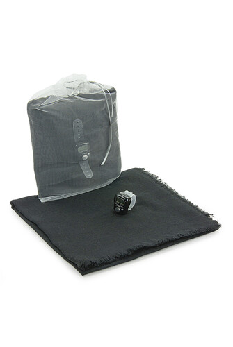 Tulle Pouch Cotton Mevlüt Cloth and Zikrmatik Counter Set Black - 1