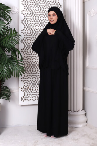 Two Piece Practical Prayer Dress 8016 Black - 1