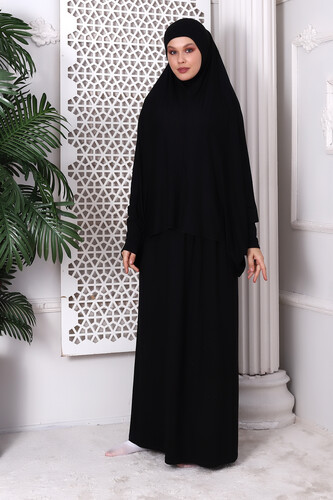 Two Piece Practical Prayer Dress 8016 Black - 3