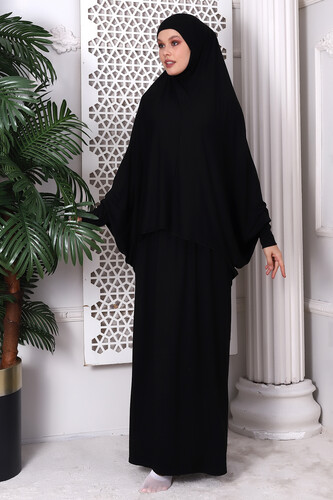 Two Piece Practical Prayer Dress 8016 Black - 4