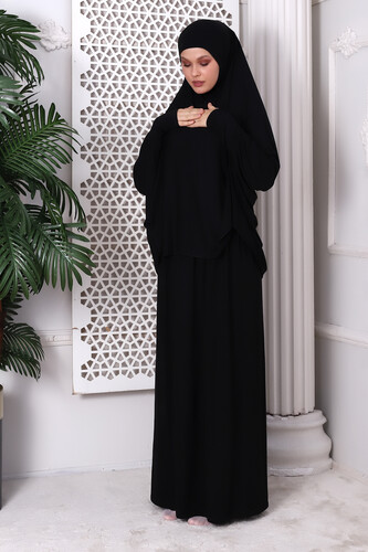 Two Piece Practical Prayer Dress 8016 Black - 5