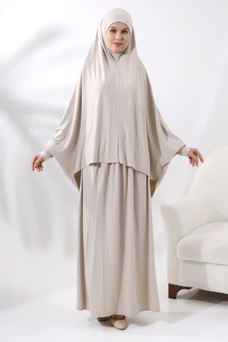 Two Piece Practical Prayer Dress 8016 Cream - 2