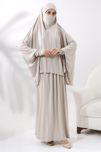 Two Piece Practical Prayer Dress 8016 Cream - 1