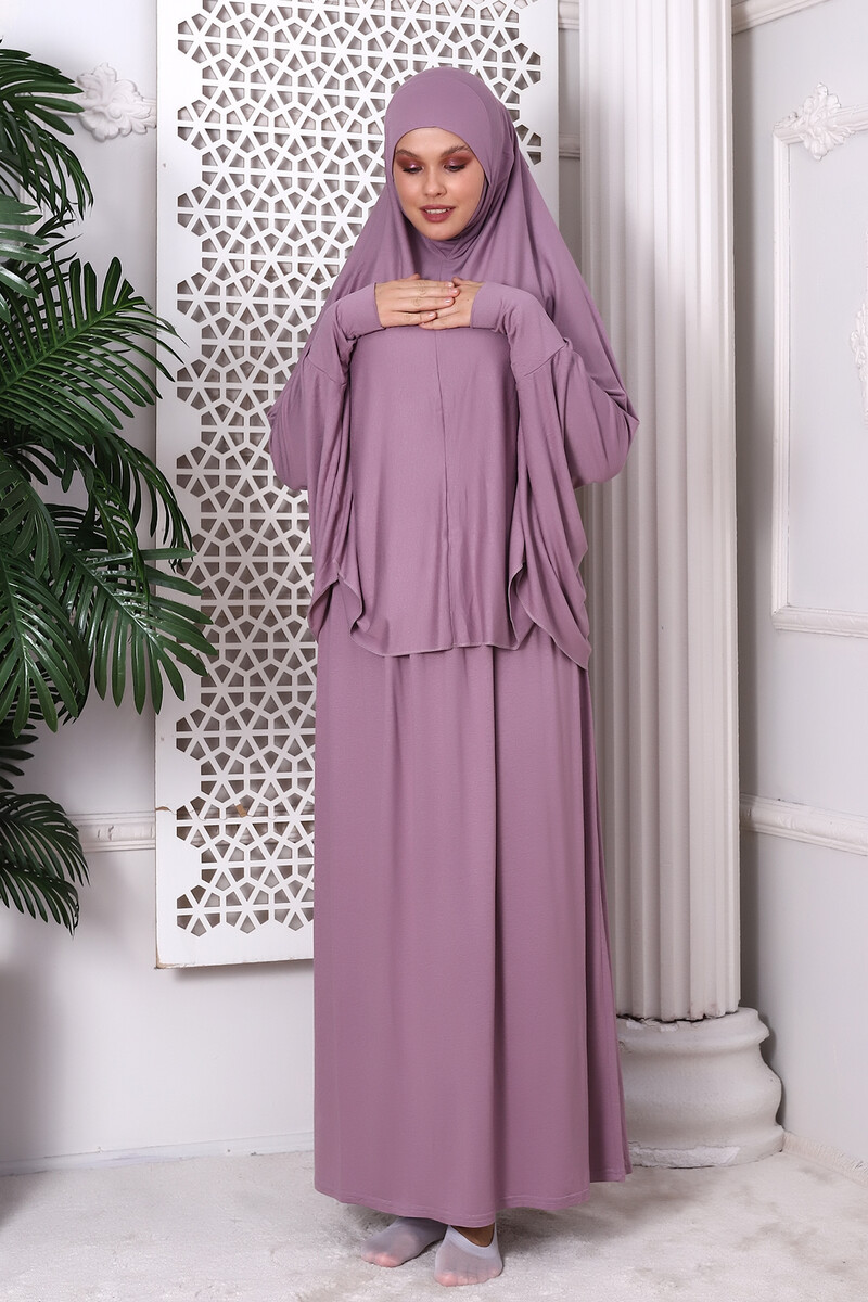 Two Piece Practical Prayer Dress 8016 Dried Rose - 2