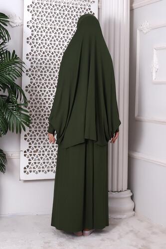 Two Piece Practical Prayer Dress 8016 Khaki - 6