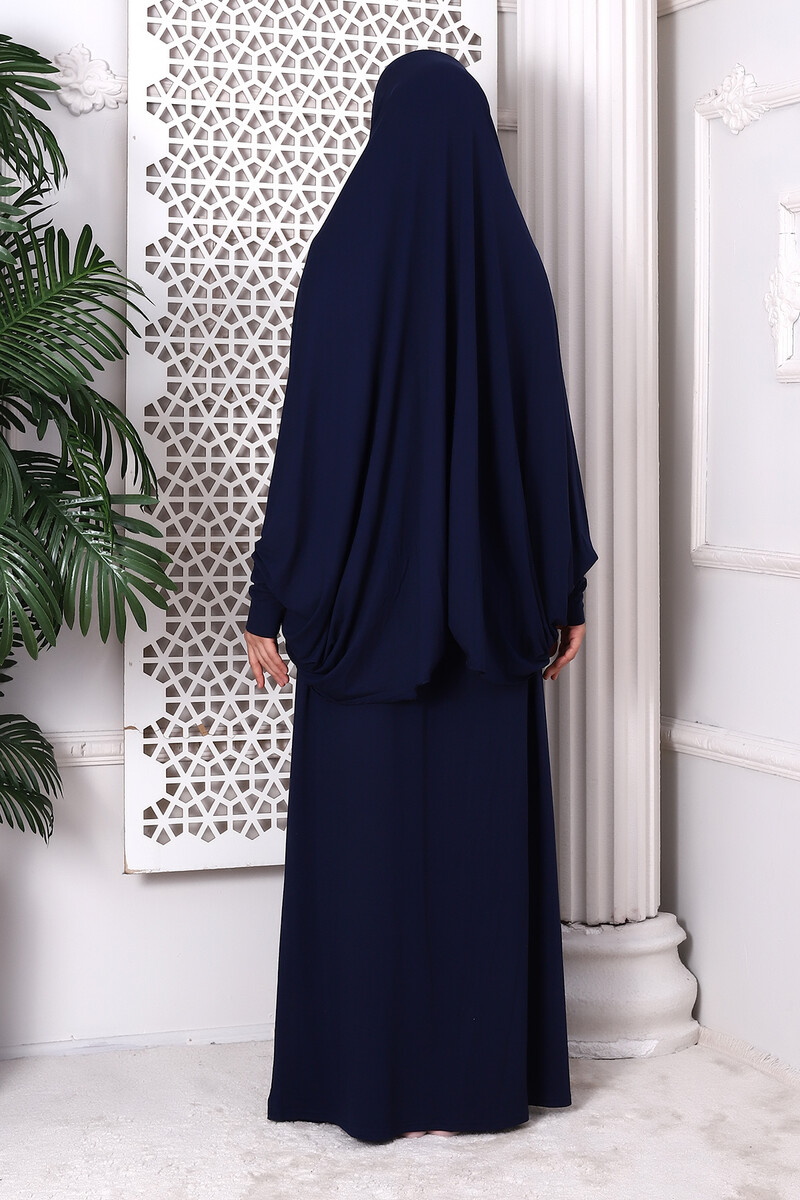 Two Piece Practical Prayer Dress 8016 Navy Blue - 6