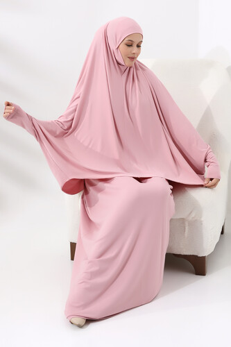 Two Piece Practical Prayer Dress 8016 Pink - 5