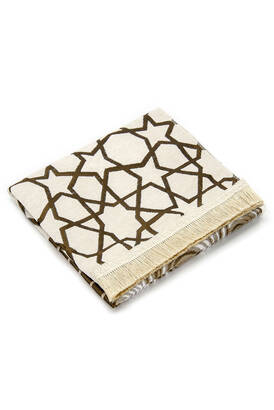 Ultra Luxurious Pendant Lamp Kaaba Cover Model Cream Chenille Prayer Rug 12 - 4