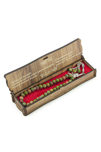 Unakite Stone Special Boxed 33-Piece Prayer Beads - 1