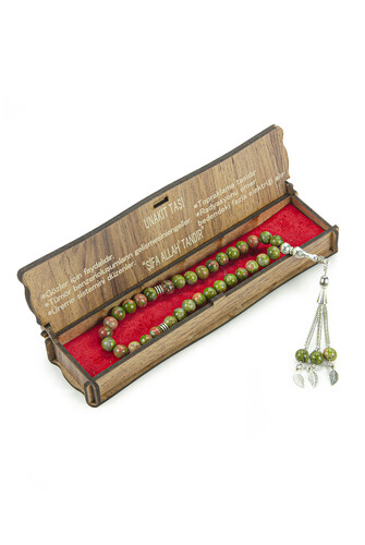 Unakite Stone Special Boxed 33-Piece Prayer Beads - 3