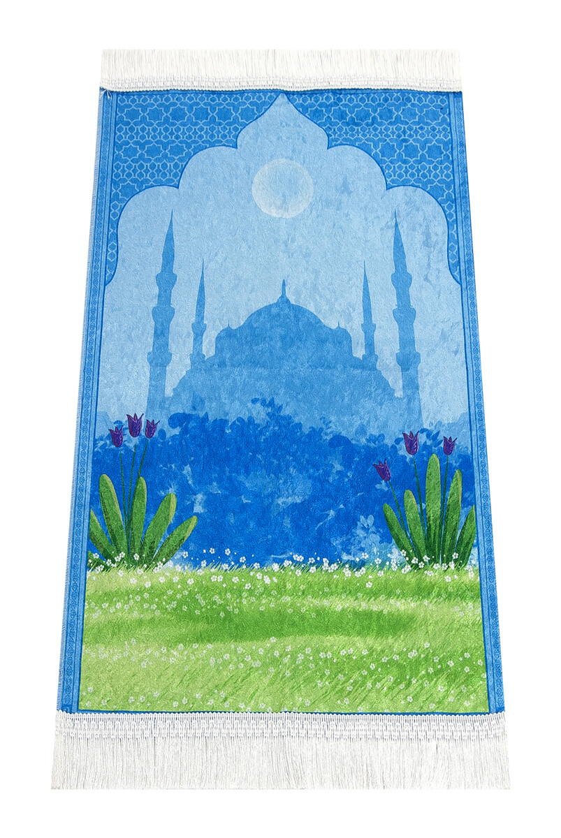 Uzbek My Prayer Mat with Piggy Bank - Blue - 2