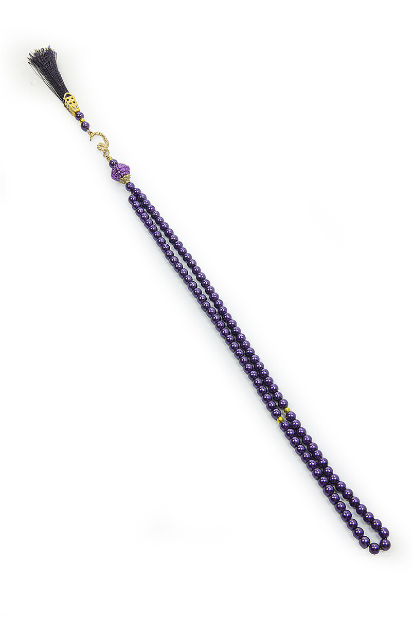 Vavlı Tughra 99 pcs Pearl Prayer Beads - Plum - 2