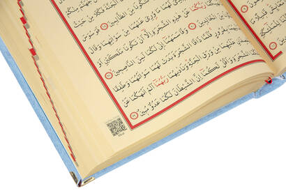 Velvet Covered Quran Set with Chest Blue - 4