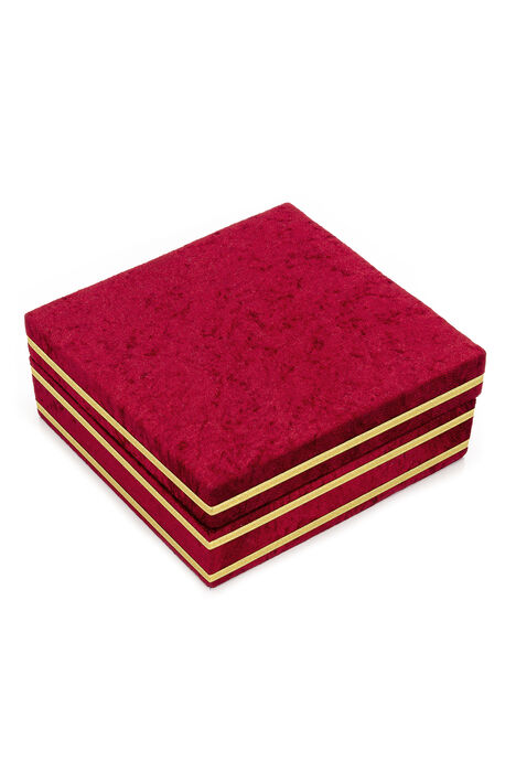 Velvet Lined Chest Gift, Decor Red - 1