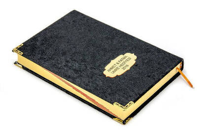 Velvet Covered Holy Quran with The Special Name Plate - Medium Size- Black - 2