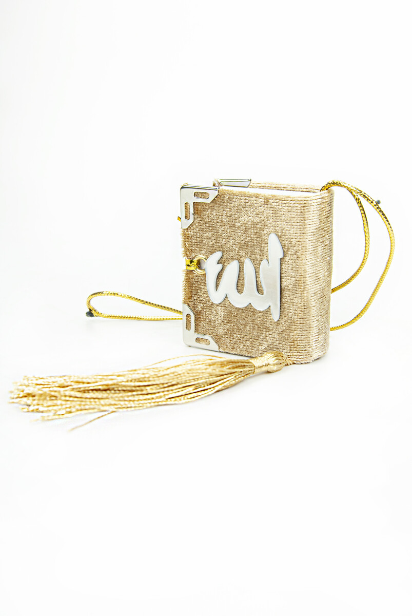 Velvet Covered Mini Quran Gold - 1