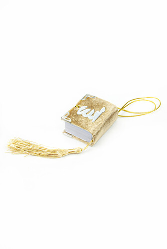 Velvet Covered Mini Quran Gold - 2