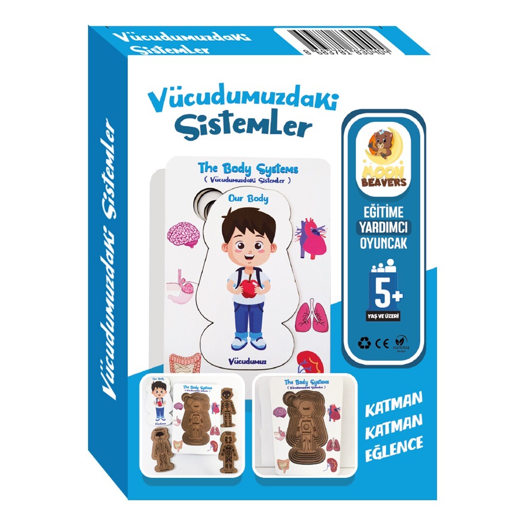 Vücudumuzdaki Sistemler Yapboz - İngilizce ve Türkçe - Erkek Çocuk Puzzle - 5 Yaş ve Üzeri Eğitime Yardımcı Oyuncak - 1