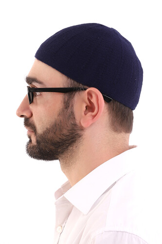 Winter Wool Skull - Navy Blue - 4