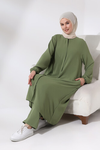 Women's Hajj and Umrah Clothing Afghan Double Set Mint - 7