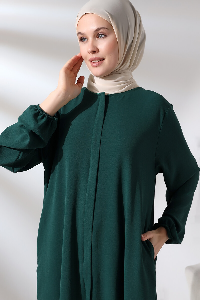 Women's Hajj and Umrah Clothing Afghan Two-piece Suit Emerald Green - 4