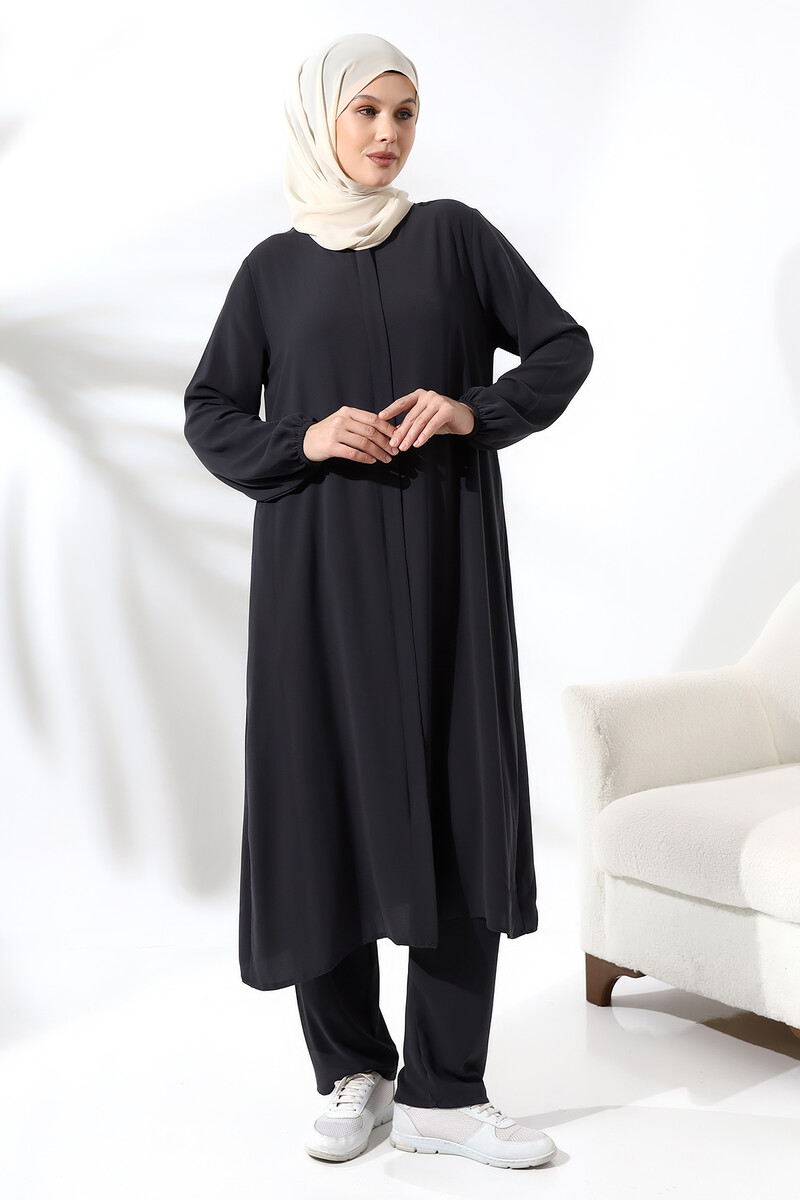 Women's Umrah and Hajj Dress Elite Fabric Black - 2