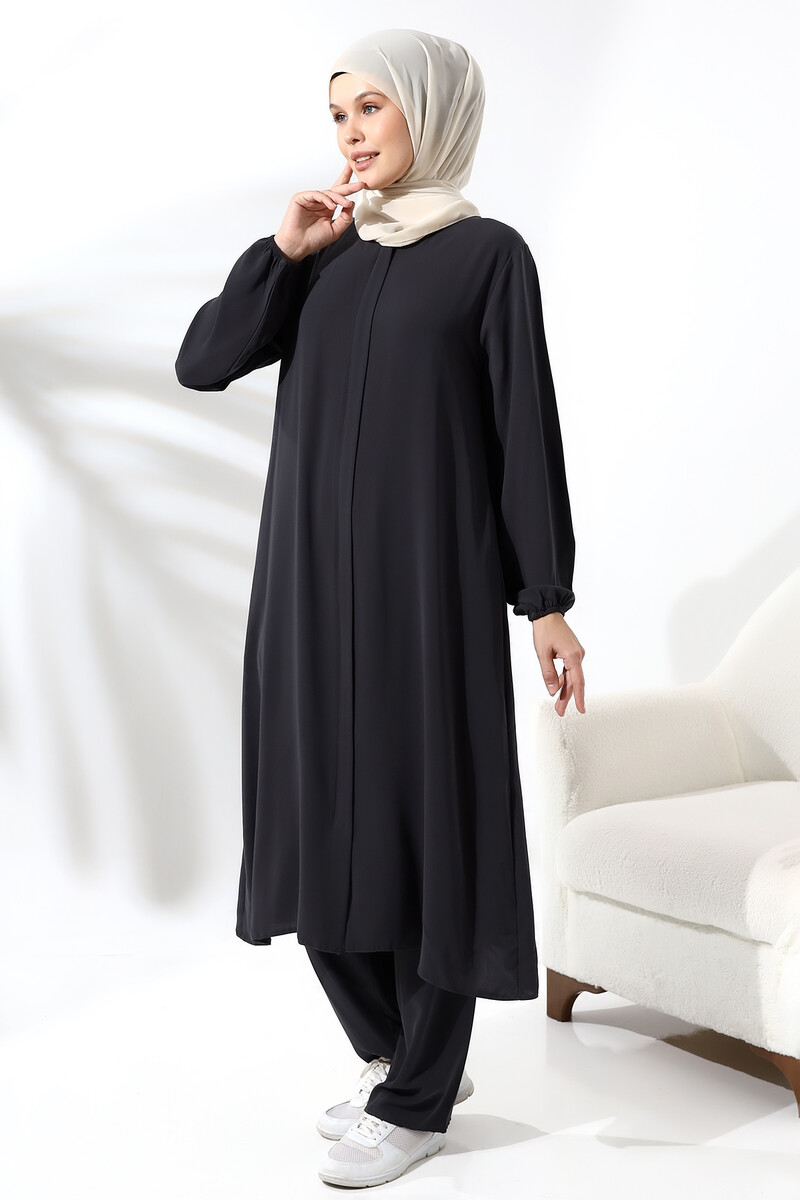 Women's Umrah and Hajj Dress Elite Fabric Black - 3