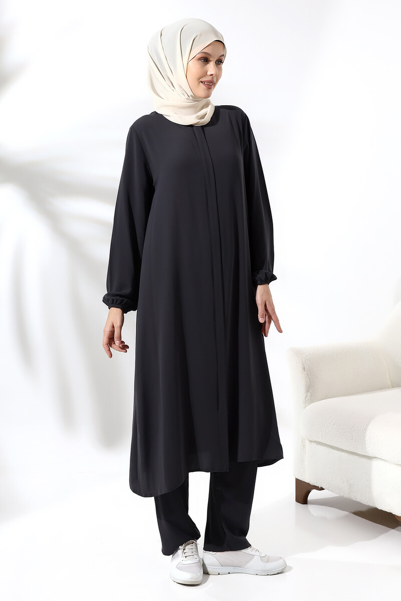 Women's Umrah and Hajj Dress Elite Fabric Black - 4