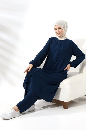 Women's Umrah and Hajj Dress Elite Fabric Navy Blue - 6