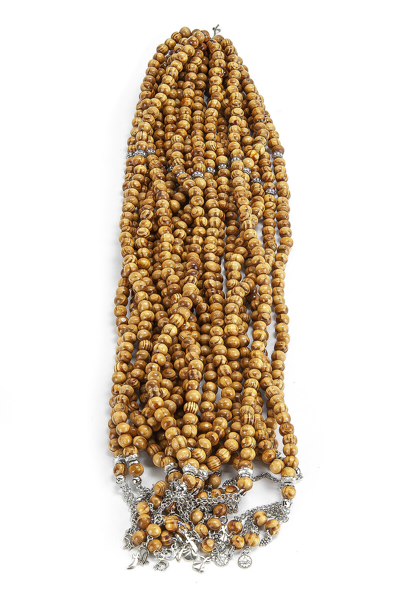 Wooden Hajj Umrah Gift Rosary 99 pcs - 6 mm (10 Pieces) - 1