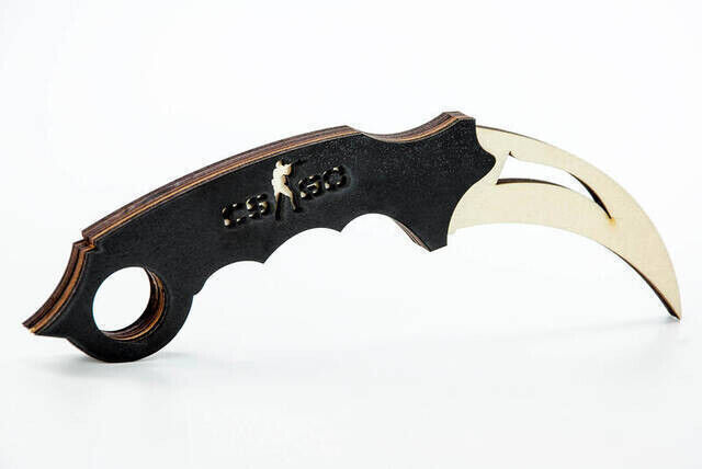 Wooden Karambit - Cs Go Karambit Toy - Educational Toy - Black - 1