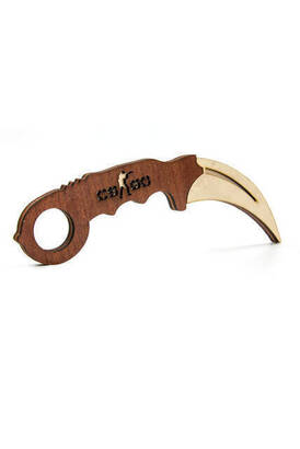 Wooden Karambit - Cs Go Karambit Toy - Educational Toy - Brown - 1