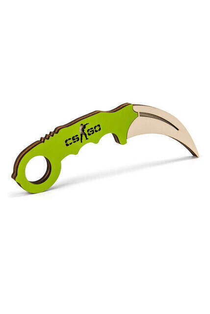 Wooden Karambit - Cs Go Karambit Toy - Educational Toy - Green - 1