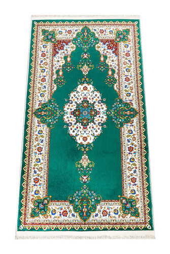 Woven Based Bamboo Carpet Prayer Rug - Green - 1